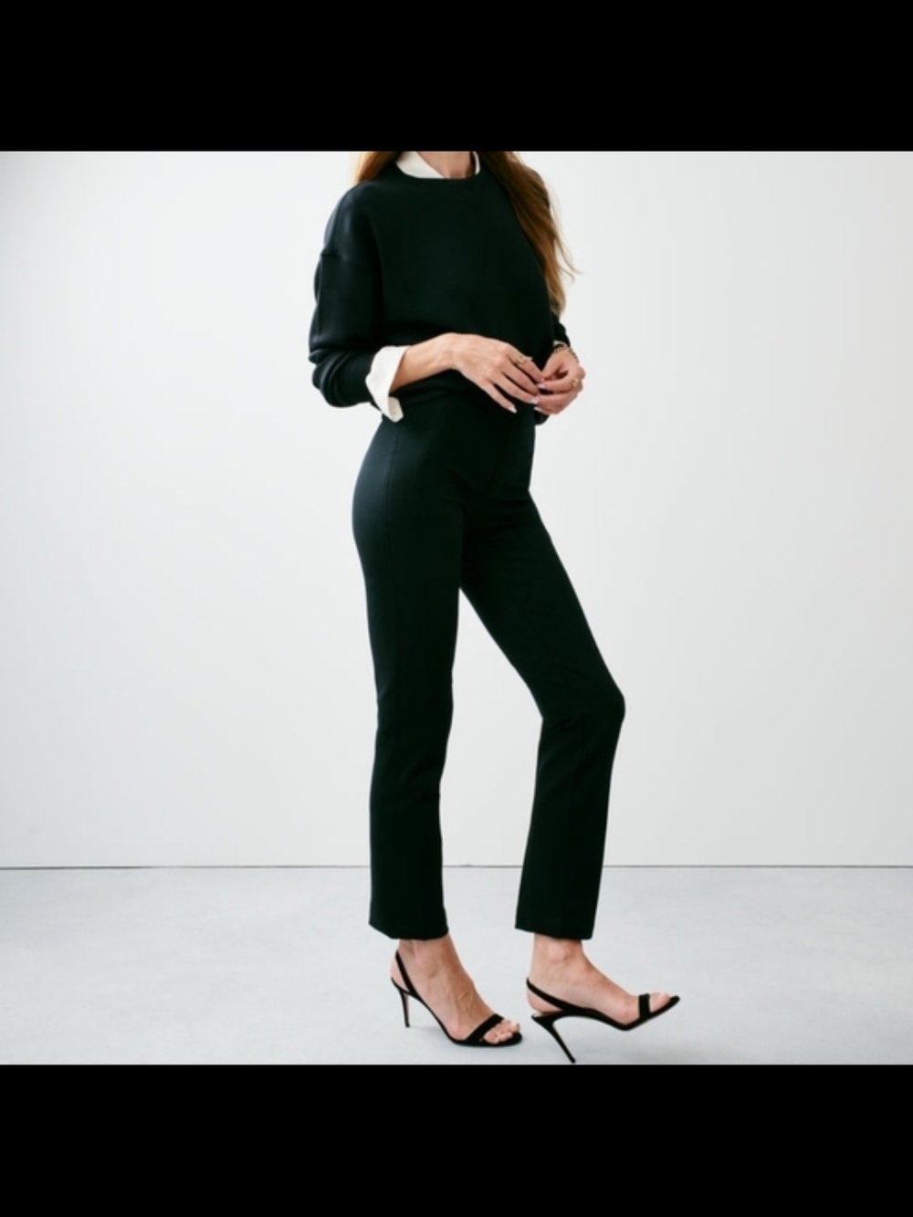 SPANX smooth PerfectFit Ponte Slim Straight Pant black size L Petite, vguc - Picture 1 of 9